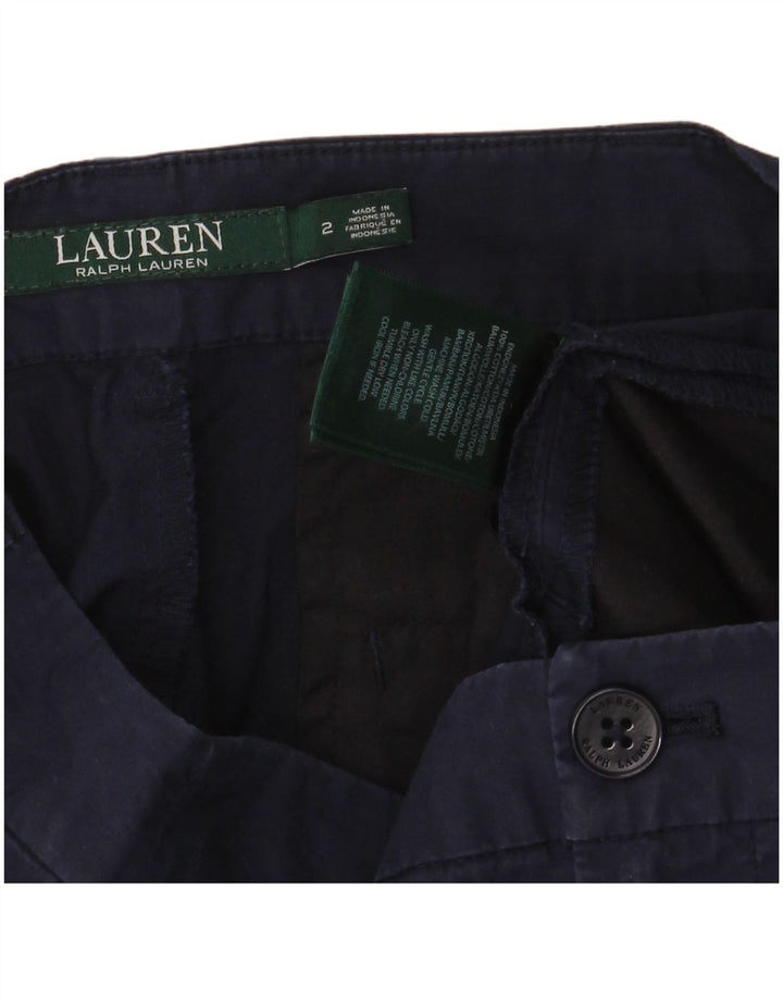 RALPH LAUREN Γυναικείο φαρδύ κομμένο παντελόνι US 2 XS W28 L24 Navy Blue