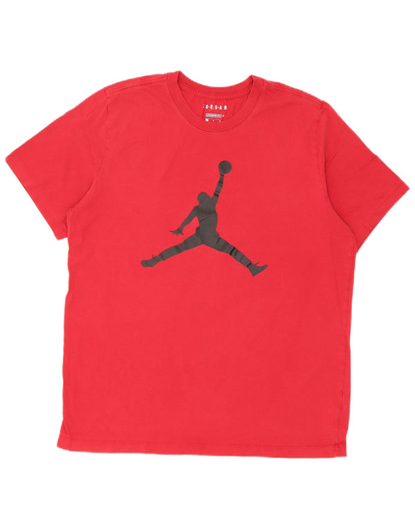 Jordan Mens Standard Fit Graphic T-Shirt Top Large Red Cotton