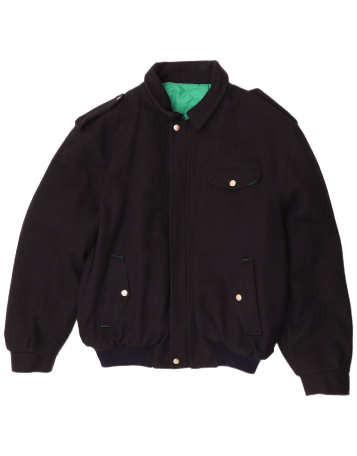 Vintage Ανδρικό Military Bomber Jacket UK 40 Large Navy Blue