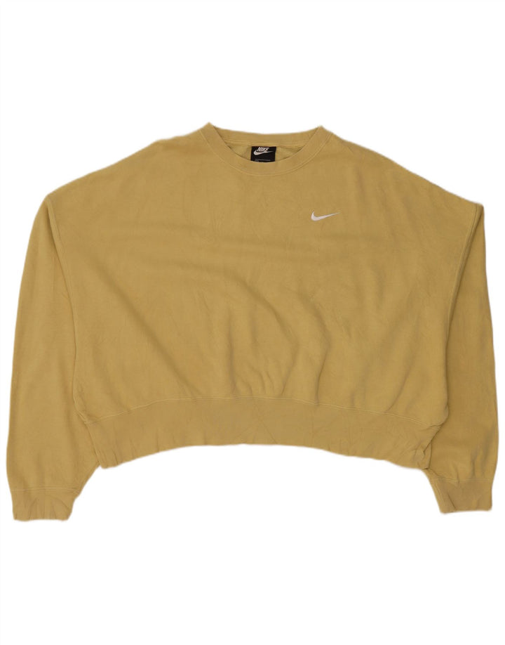 Γυναικεία φούτερ NIKE Crop Oversized Jumper UK 14 Medium Khaki Cotton