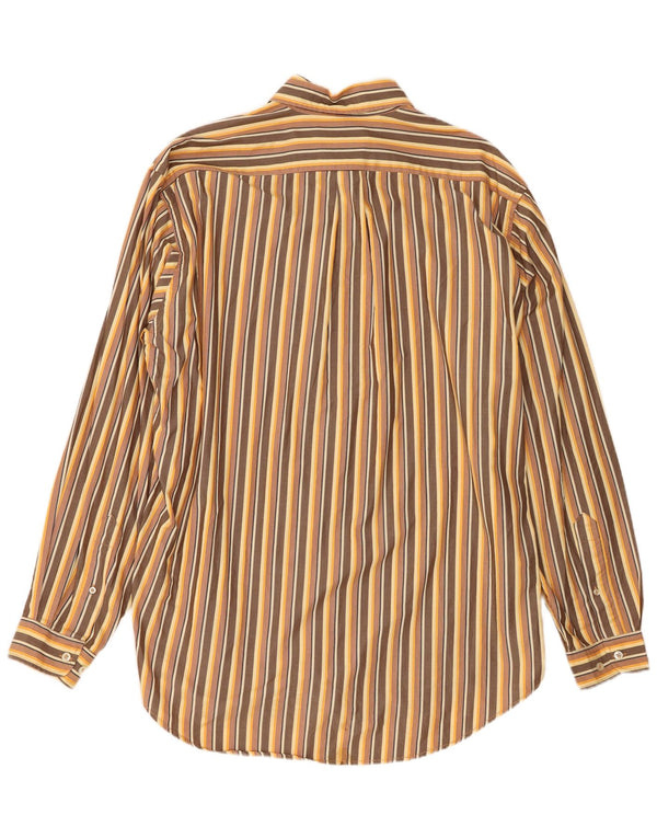 Marlboro Classics Mens Regular Fit Shirt XL Brown Striped Cotton