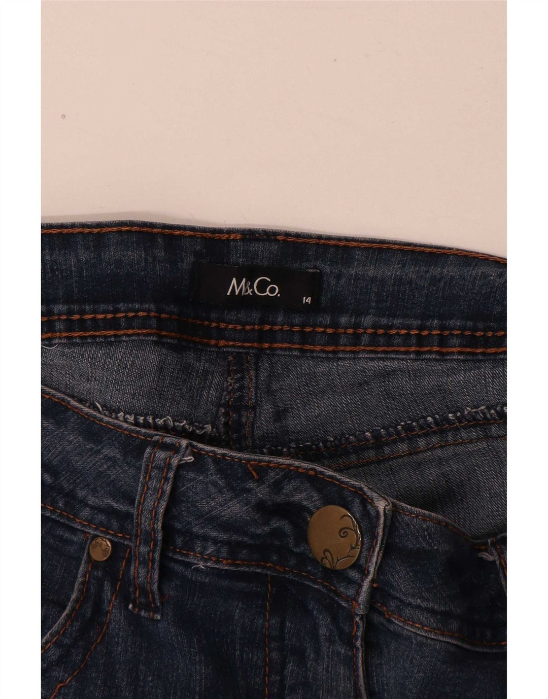M&Co Γυναικεία Bootcut Jeans UK 14 Large W32 L30 Blue Cotton