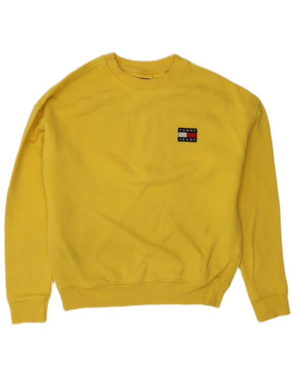 TOMMY HILFIGER Γυναικείο φούτερ μεγάλου μεγέθους Jumper UK 6 XS κίτρινο βαμβακερό