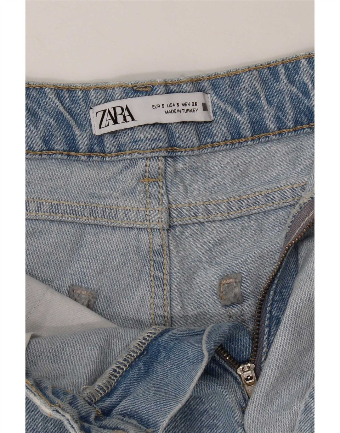 Zara Γυναικείο τζιν σορτς μικρό W26 μπλε
