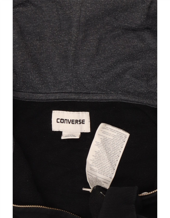 Γυναικείο πουλόβερ CONVERSE Chuck Taylor Zip Hoodie UK 14 μεσαίο μαύρο βαμβακερό