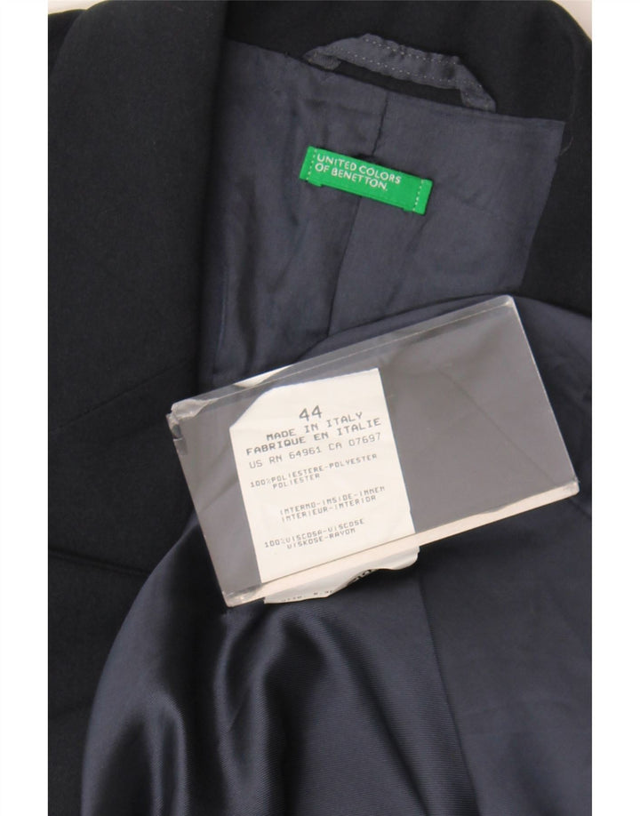 Benetton Γυναικείο μπουφάν 3 κουμπιών Blazer IT 44 Medium Navy Blue Polyester