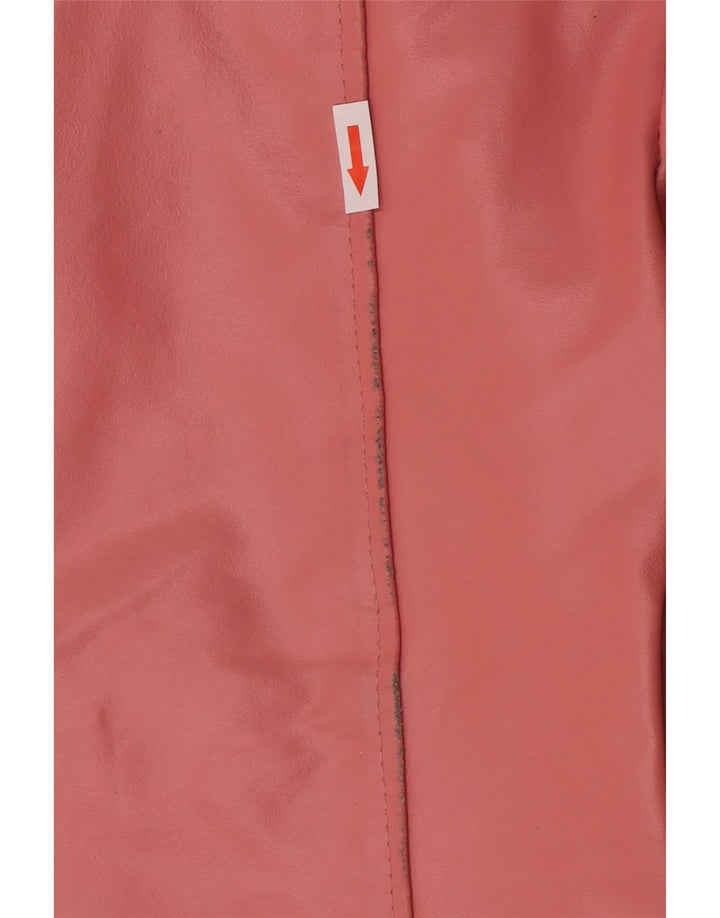 Vintage Γυναικείο Δερμάτινο Μπουφάν UK 14 Large Pink
