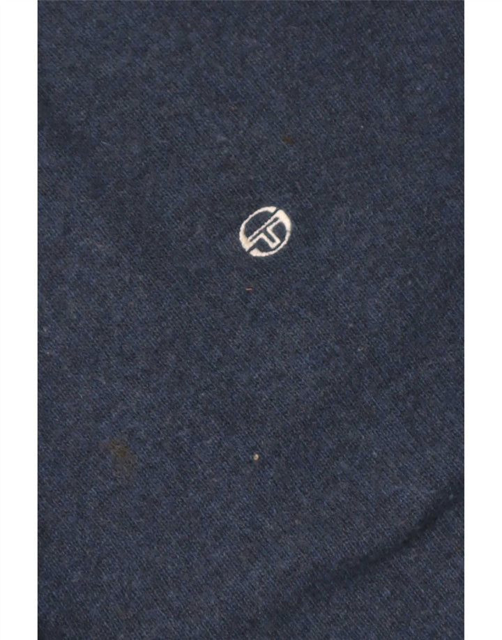 Sergio Tacchini Ανδρικό πουλόβερ με ρολό λαιμόκοψη, μεγάλο μάλλινο μπλε ναυτικό