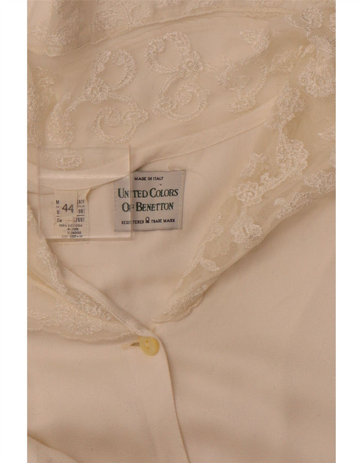 BENETTON Γυναικείο Πουκάμισο Μπλούζα IT 44 Medium Off White Viscose