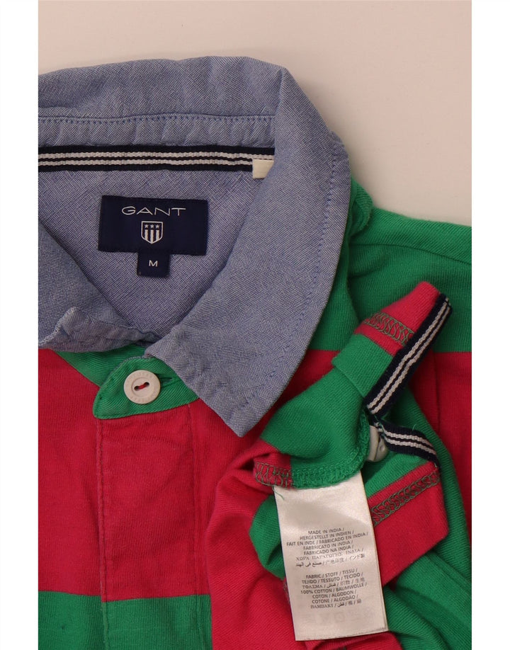 Ανδρικό μακρυμάνικο μπλουζάκι ράγκμπι πόλο Gant Βαμβακερό μεσαίο πράσινο ριγέ