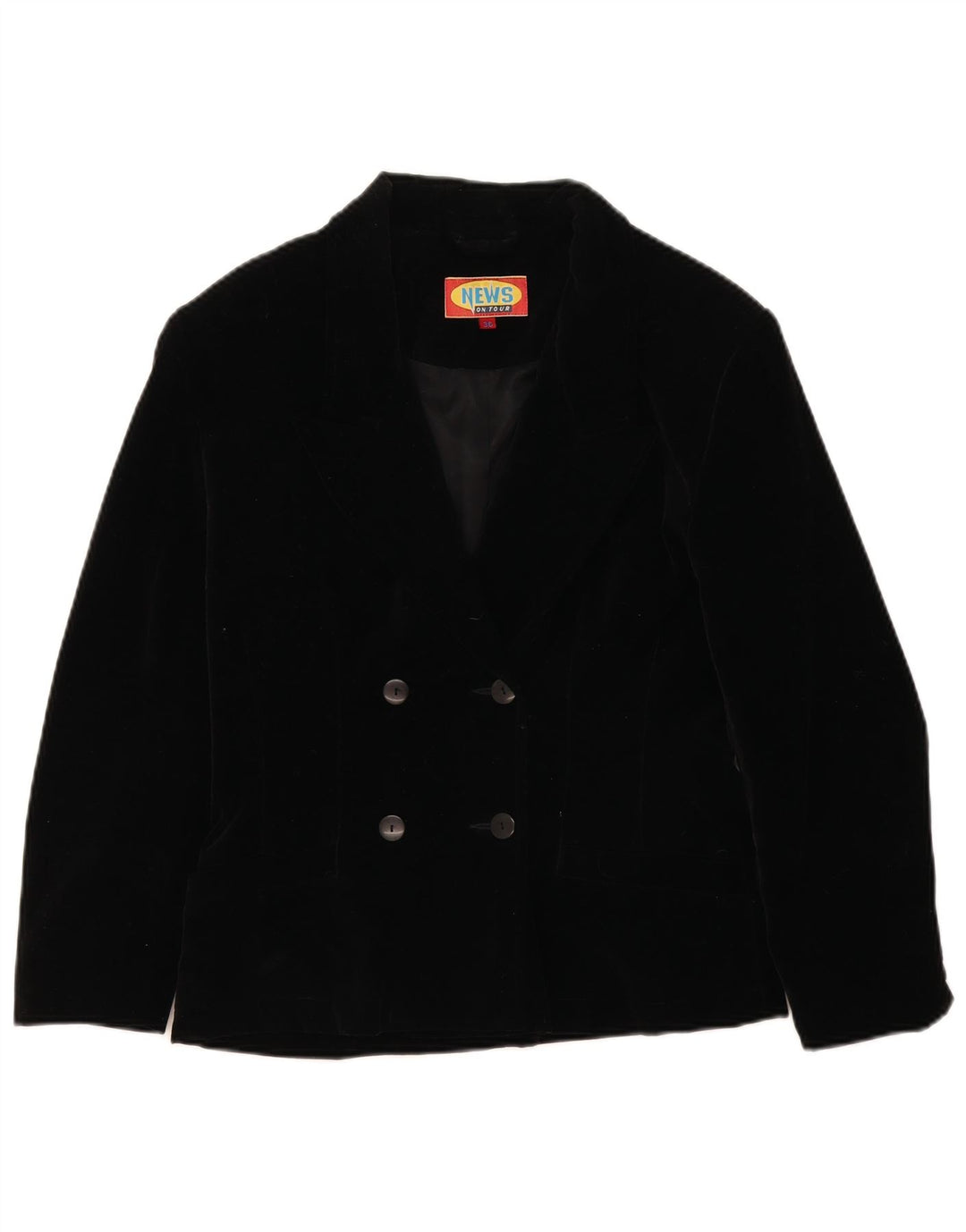 Vintage Γυναικείο Oversized Διπλό Μπουφάν Μπλέιζερ EU 36 Μικρό Μαύρο