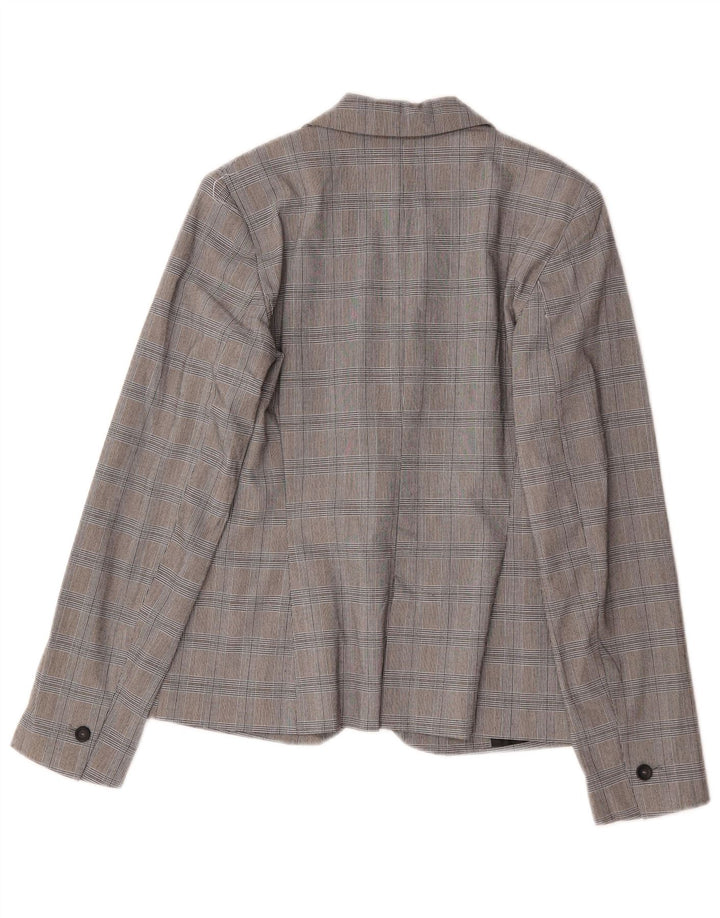 Zara Γυναικείο μπουφάν σακάκι με 1 κουμπί EU 36 XS Γκρι Houndstooth Πολυεστέρας