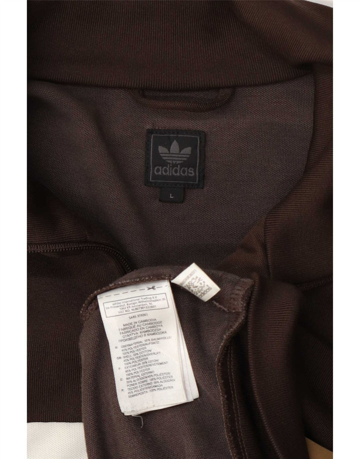 Ανδρική αθλητική φόρμα Adidas Μπουφάν με μεγάλο καφέ χρώμα, βαμβακερό