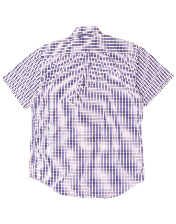 Ανδρικό κοντομάνικο Dack's πουκάμισο Classic Fit, μεσαίο μπλε βαμβακερό