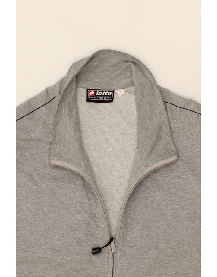 LOTTO Mens Tracksuit Top Jacket Large Grey Cotton Vintage Lotto and Second-Hand Lotto from Messina Hembry 