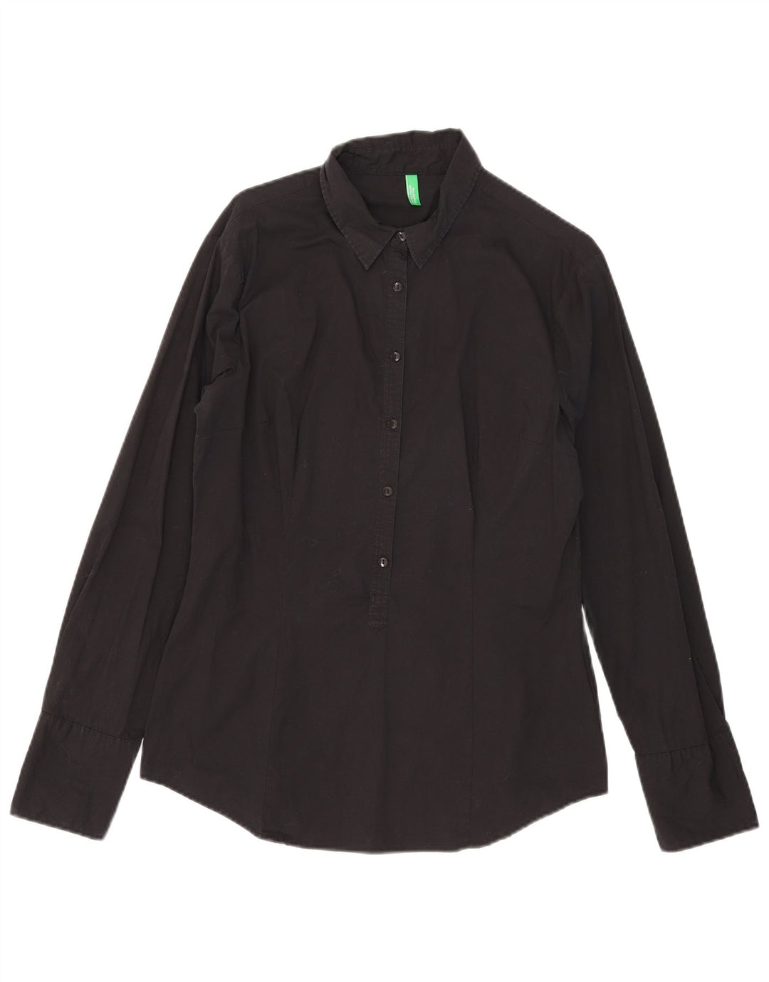 Benetton Γυναικείο πουλόβερ Πουκάμισο UK 18 XL Μαύρο βαμβακερό