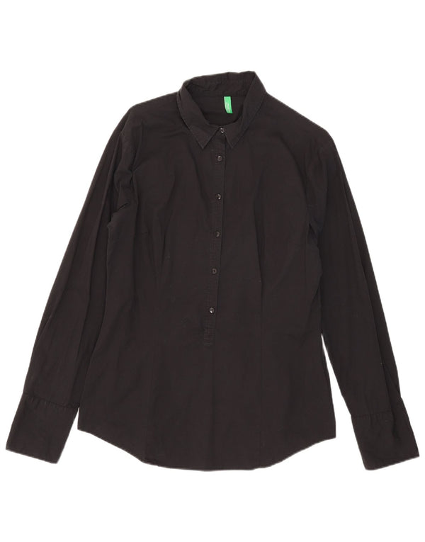 Benetton Γυναικείο πουλόβερ Πουκάμισο UK 18 XL Μαύρο βαμβακερό