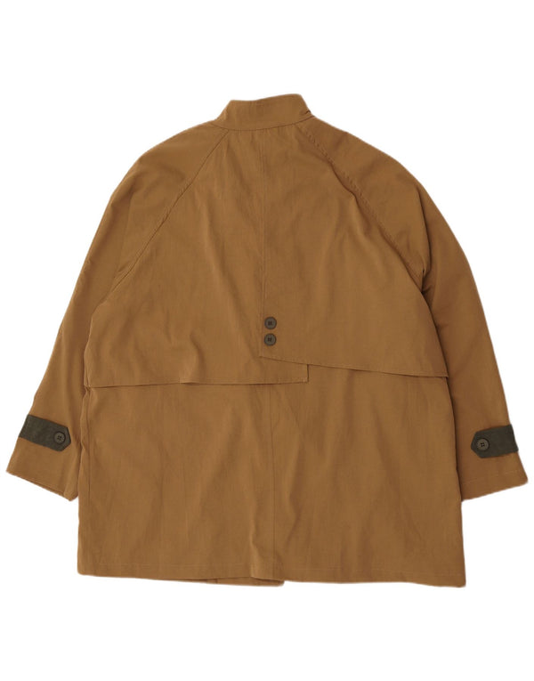 Vintage γυναικεία καμπαρντίνα UK 24 4XL καφέ πολυεστέρας