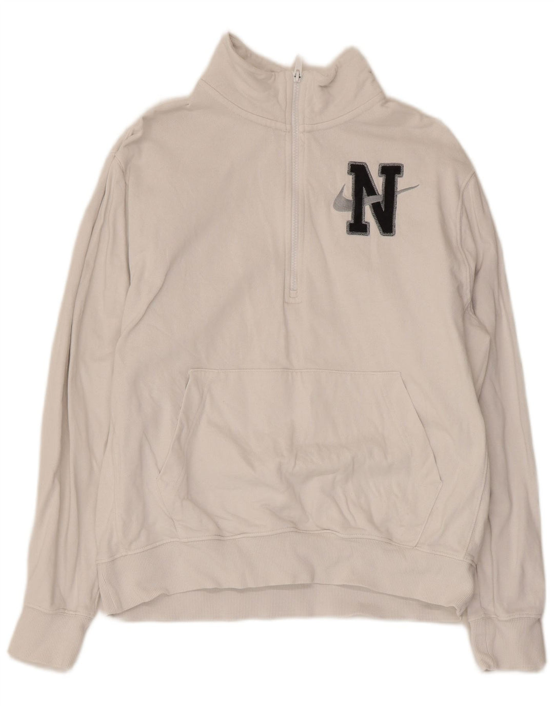 Γυναικείο φούτερ Nike με φερμουάρ με λαιμόκοψη Jumper UK 14 Μεσαίο λευκό βαμβακερό