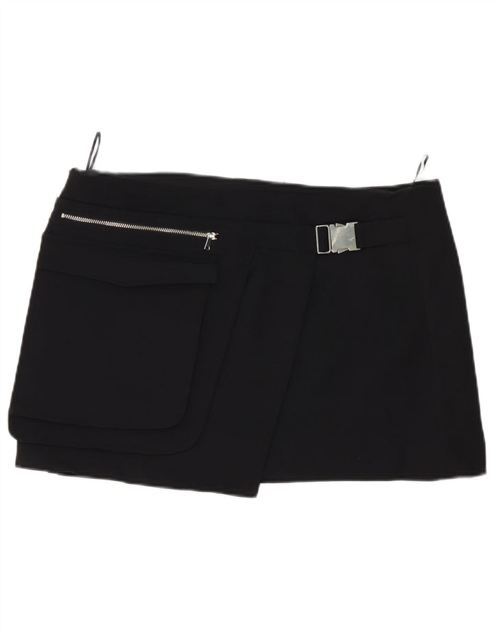 Γυναικεία Μίνι Ψηλόμεση Φούστα ZARA XL W32 Μαύρη Πολυεστέρας
