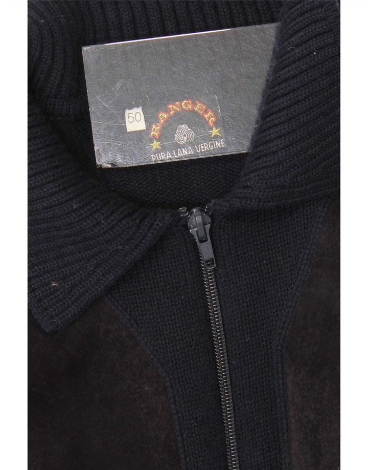 Ανδρικό πουλόβερ Ranger Cardigan IT 50 Medium Navy Blue Colorblock παρθένο μαλλί