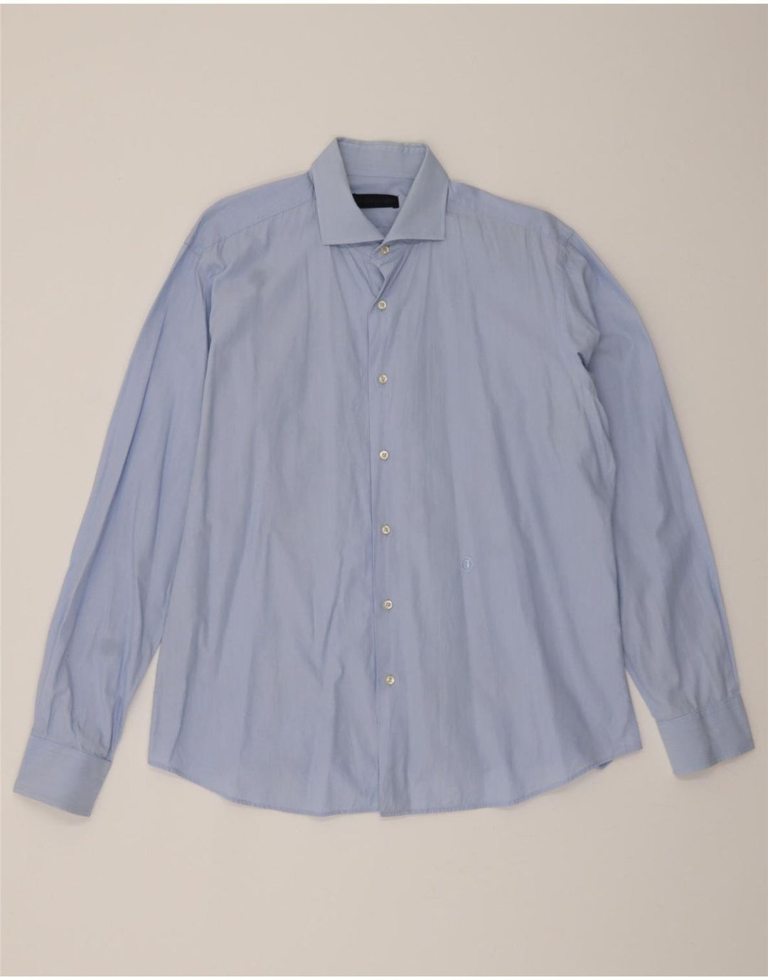 TRUSSARDI Mens Shirt Size 43 17 XL Blue Cotton Vintage Trussardi and Second-Hand Trussardi from Messina Hembry 