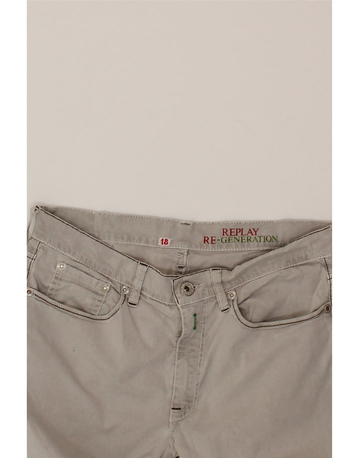 REPLAY Womens Straight Casual Trousers W38 L29  Grey Vintage Replay and Second-Hand Replay from Messina Hembry 