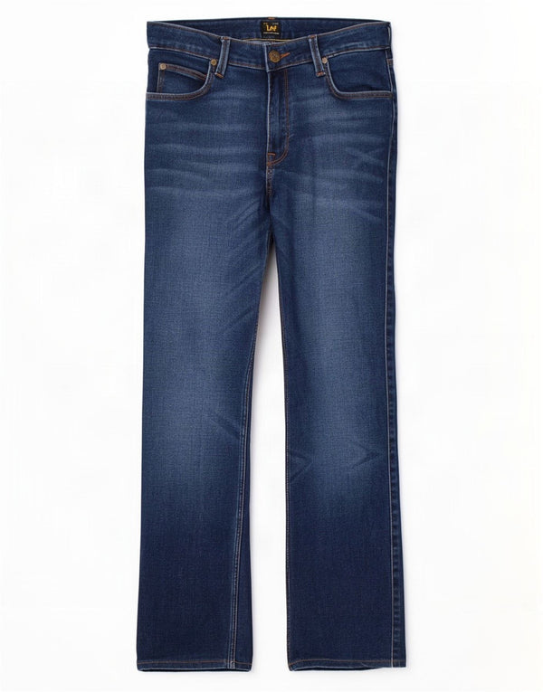 Lee Womens Marion Straight Jeans W28 L28 Blue Cotton