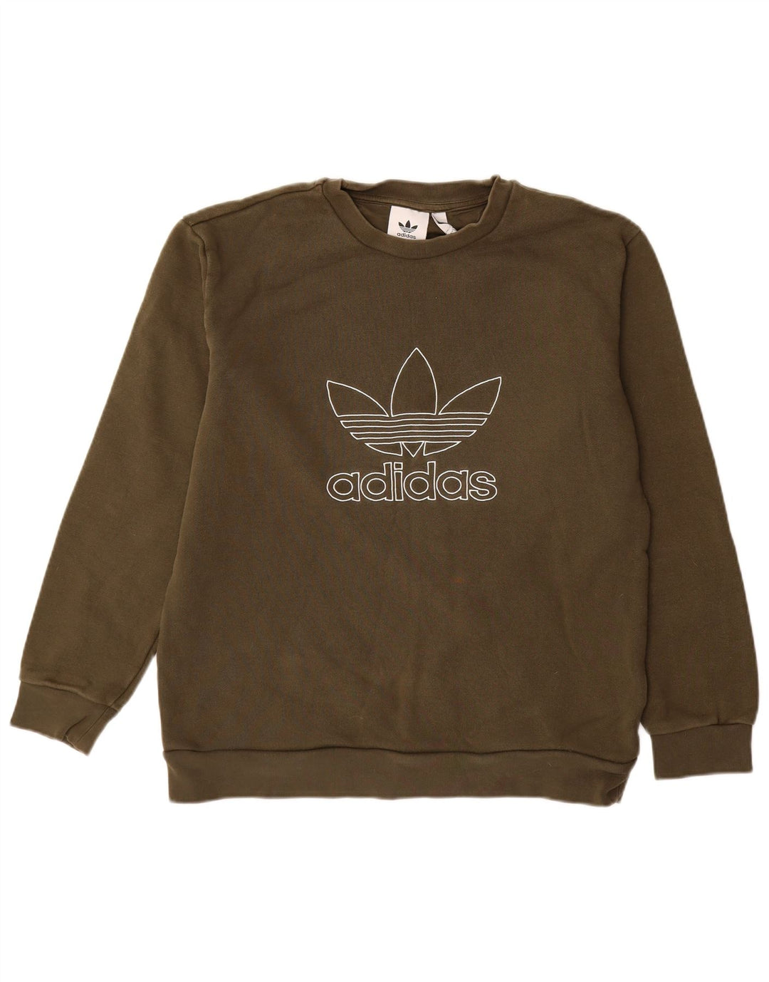 Ανδρικό γραφικό φούτερ ADIDAS Jumper Medium Khaki Βαμβακερό