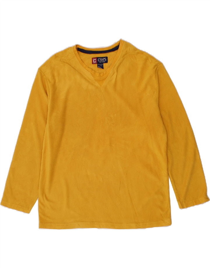 CHAPS Mens Fleece Jumper Medium Yellow Polyester Vintage Chaps and Second-Hand Chaps from Messina Hembry 