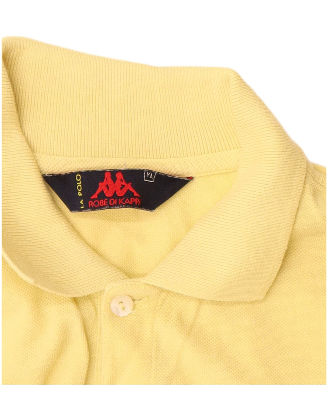 KAPPA Μπλουζάκι πόλο αγοριών 13-14 ετών μεγάλο κίτρινο βαμβακερό