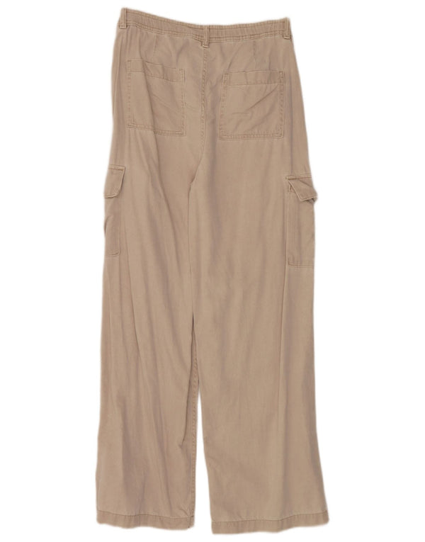 Marks & Spencer Girls Wide Leg Cargo Trousers 13-14 Years W28 L28 Beige