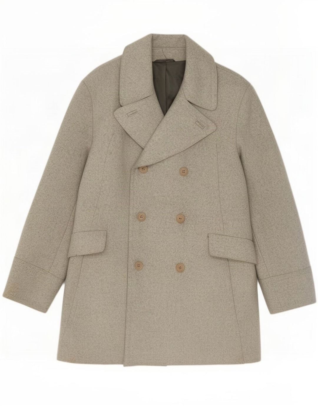 French Connection Ανδρικό παλτό με διπλό στήθος UK 40 Large Grey Wool