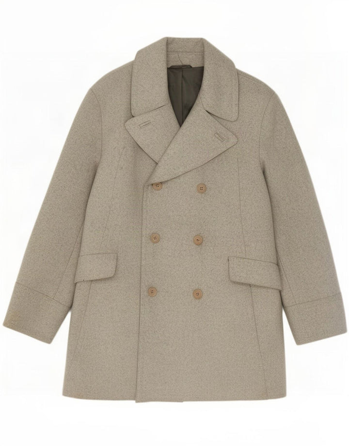 French Connection Ανδρικό παλτό με διπλό στήθος UK 40 Large Grey Wool