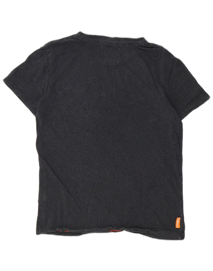 Γυναικείο T-Shirt SUPERDRY Top UK 16 μεγάλο γκρι βαμβακερό