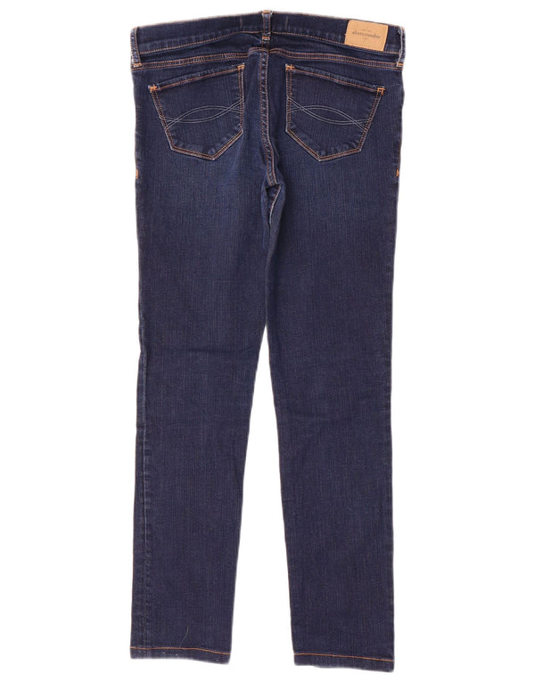 Abercrombie & Fitch Girls Slim Jeans 15-16 ετών W28 L26 Navy Blue Cotton