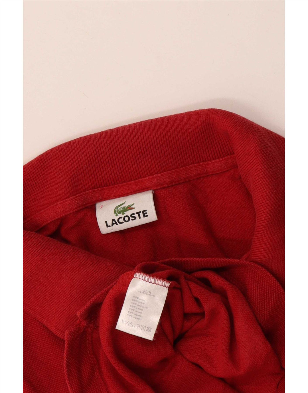Ανδρικό πουκάμισο πόλο Lacoste Νούμερο 7 2XL Κόκκινο βαμβακερό