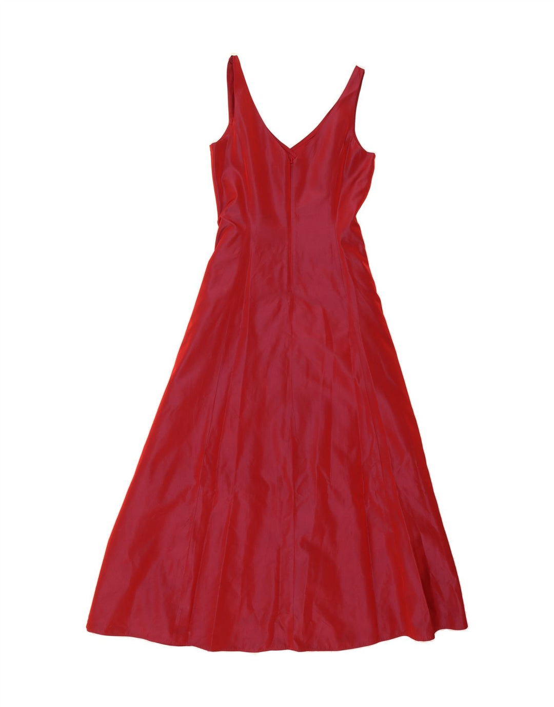 DEBUT Womens Sleeveless A-Line Dress UK 12 Medium Red Acetate Vintage Debut and Second-Hand Debut from Messina Hembry 