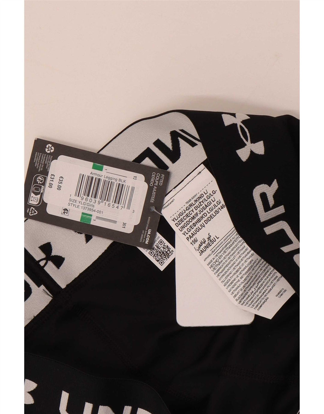 Under Armour Girls Graphic κολάν 12-13 ετών Μαύρο Πολυαμίδιο