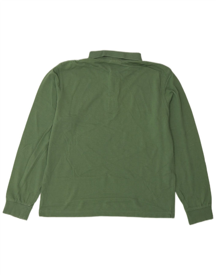 CONTE OF FLORENCE Ανδρικό μακρυμάνικο πουκάμισο πόλο με κανονική εφαρμογή Μεσαίο πράσινο