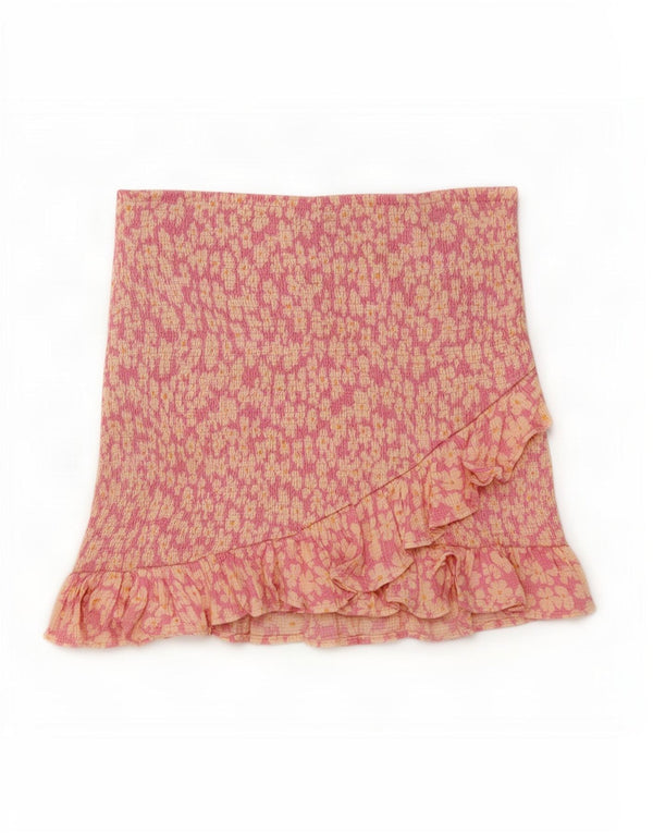 Zara Γυναικεία Mini Ruffle Φούστα Small W26 Pink Floral