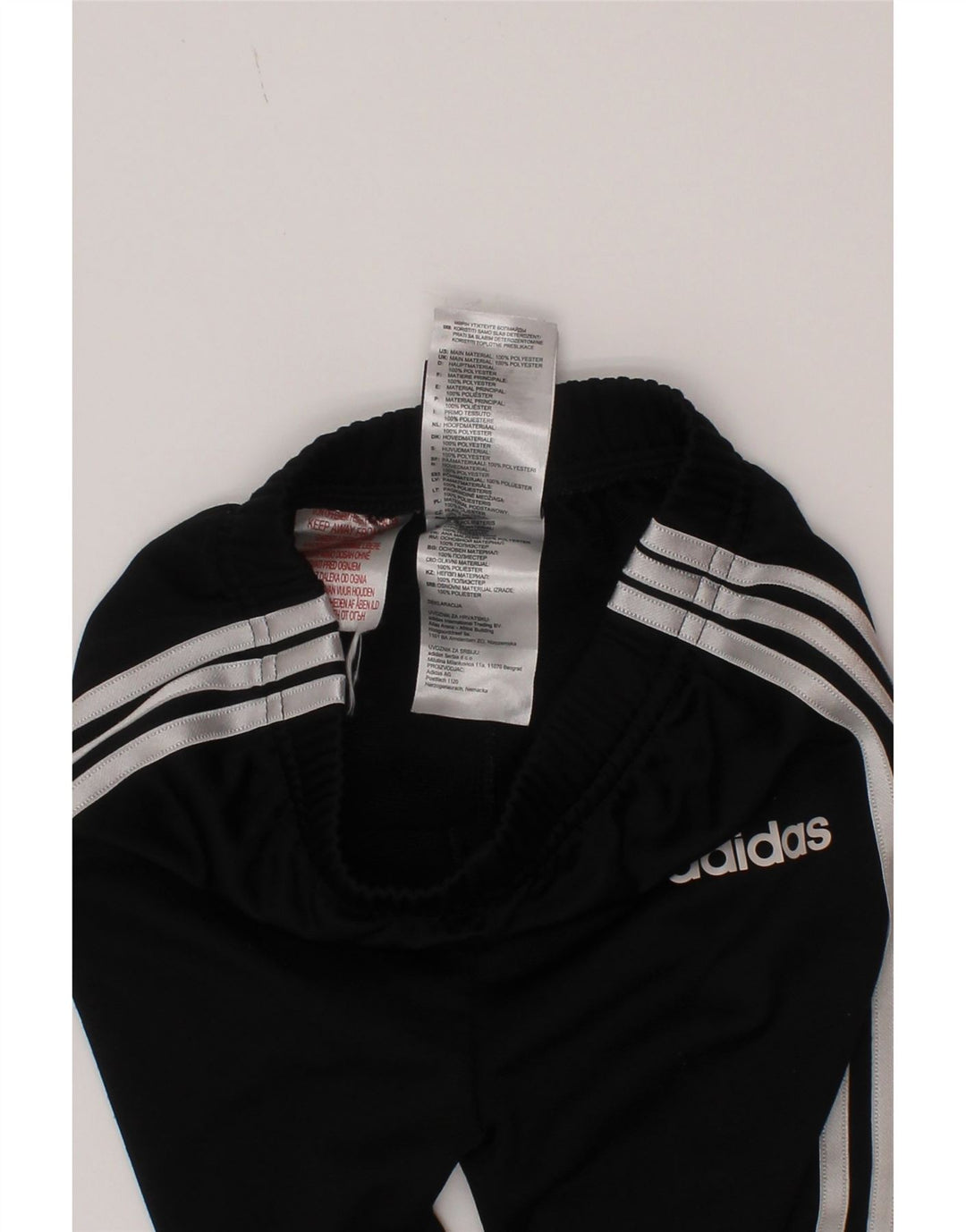 Adidas Boys Tracksuit Trousers Joggers 2-3 Years Black Polyester