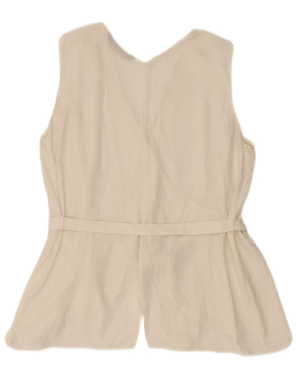 Zara Γυναικεία Αμάνικη Μπλούζα Μπλούζα UK 18 XL Λευκή
