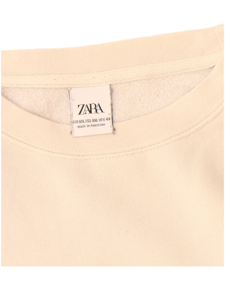 Zara Γυναικεία Φούτερ Jumper UK 20 2XL από λευκό βαμβακερό
