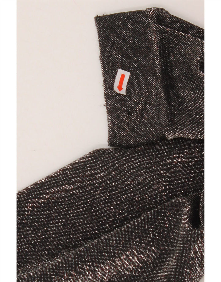 VINTAGE γυναικείο πουκάμισο υπερμεγέθη μπλούζα UK 16 Large Black flecked Polyester