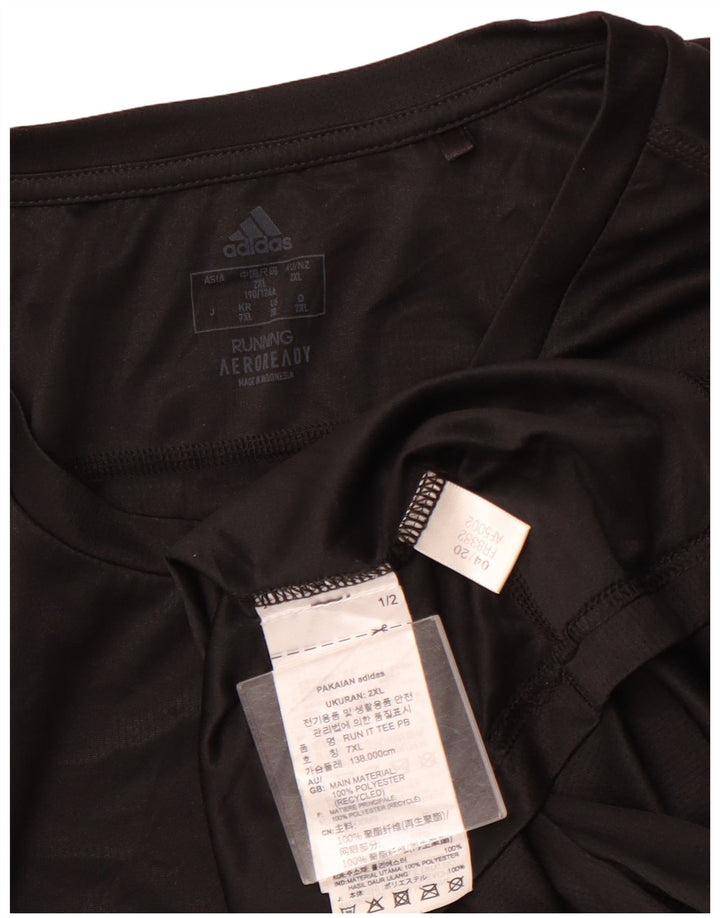 Ανδρικό T-Shirt για τρέξιμο ADIDAS Top 2XL Μαύρο Πολυεστερικό Sports