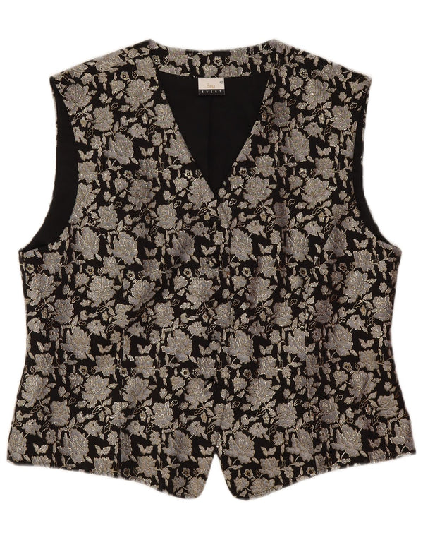 Tru Womens Crop Top EU 48 Large Black Floral Polyamide