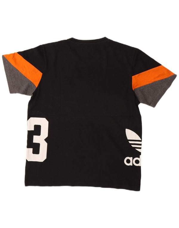 Ανδρικό γραφικό T-Shirt Adidas Top Large Black Colourblock Βαμβακερό