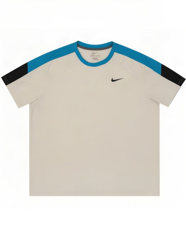 Ανδρικό T-Shirt Nike Dri Fit Top 2XL Λευκό πολυεστέρας