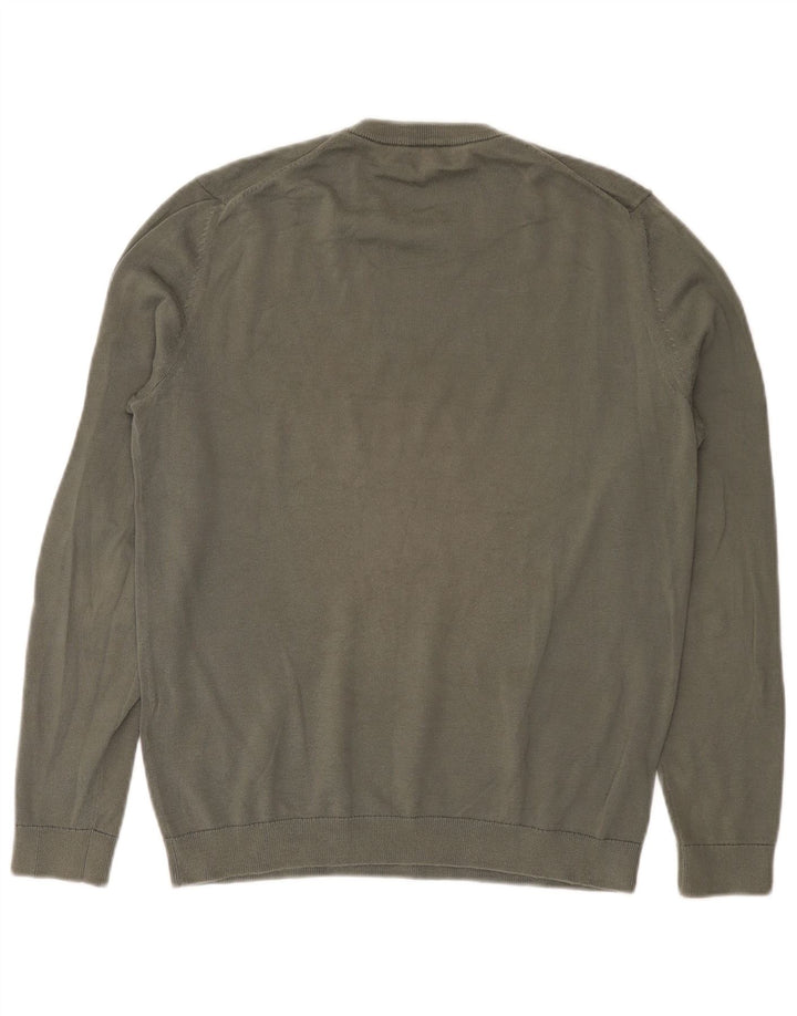 Ανδρικό πουλόβερ Reiss Crew Neck Jumper από μεσαίο χακί βαμβακερό